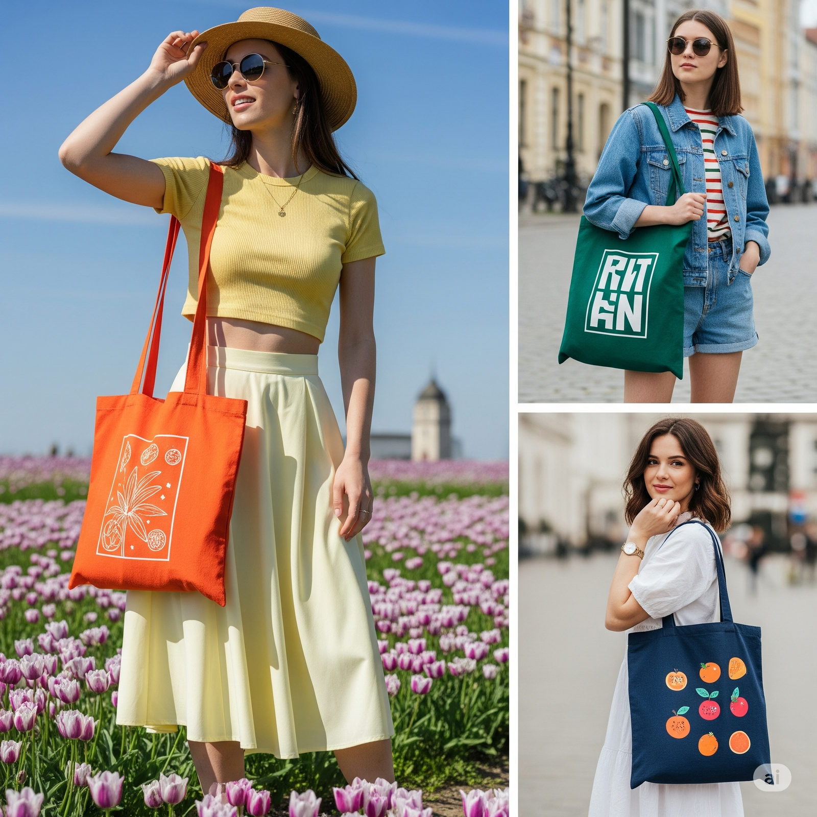 Túi canvas phong cách vintage cho mùa xuân