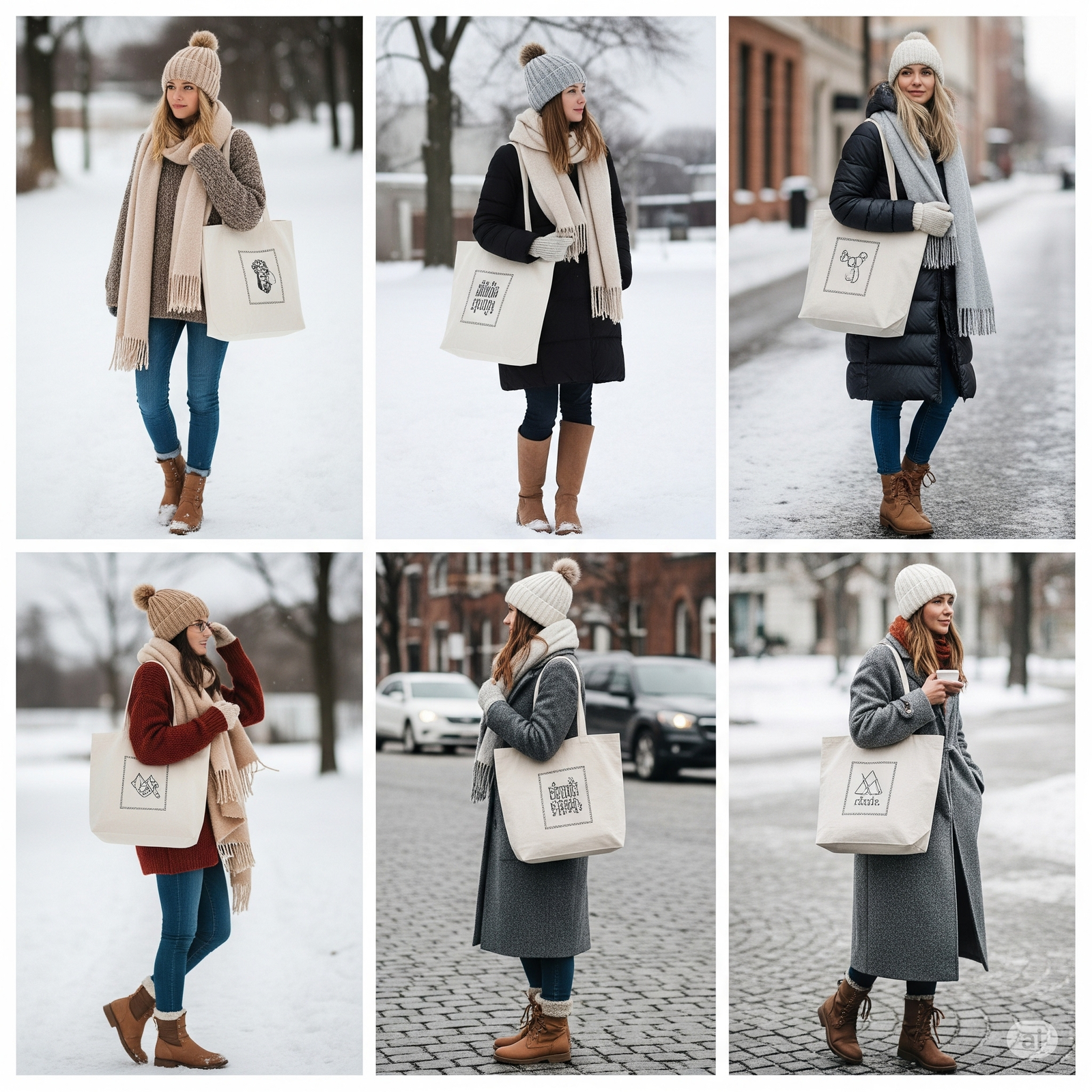 Túi canvas mùa đông phong cách streetwear